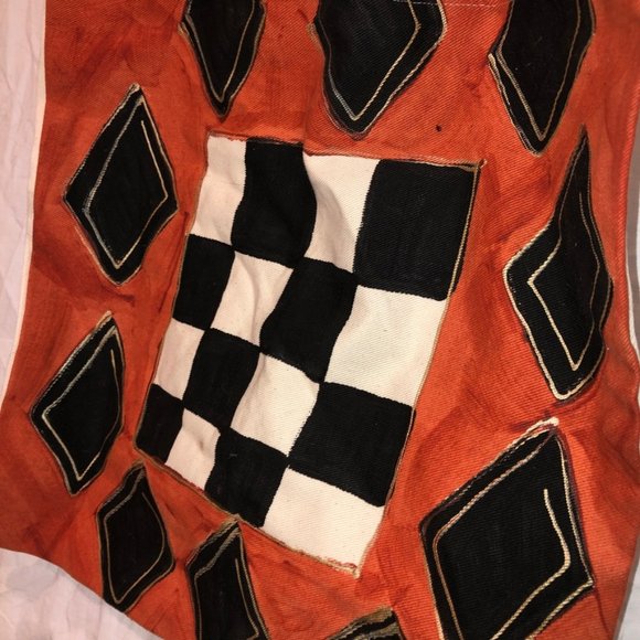 African black brown metallic gold painted patterned cotton re usable tot… - Picture 3 of 4